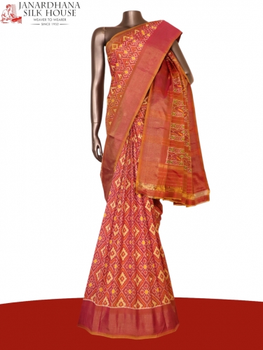 Pure Handloom Patola Ikat Silk Saree